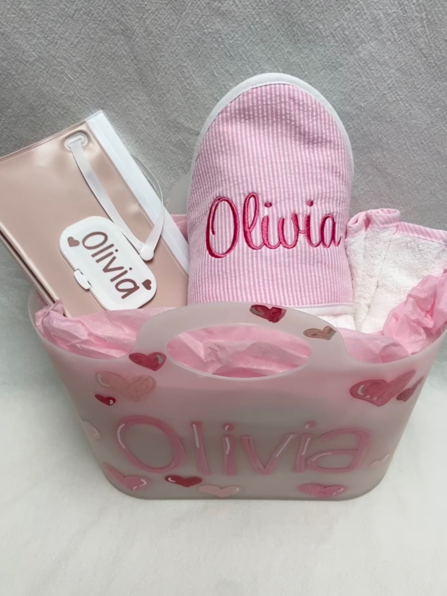 Baby bath tote - girl
