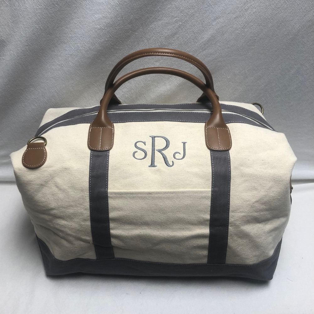 Weekender bag - canvas grey trim - Image 4