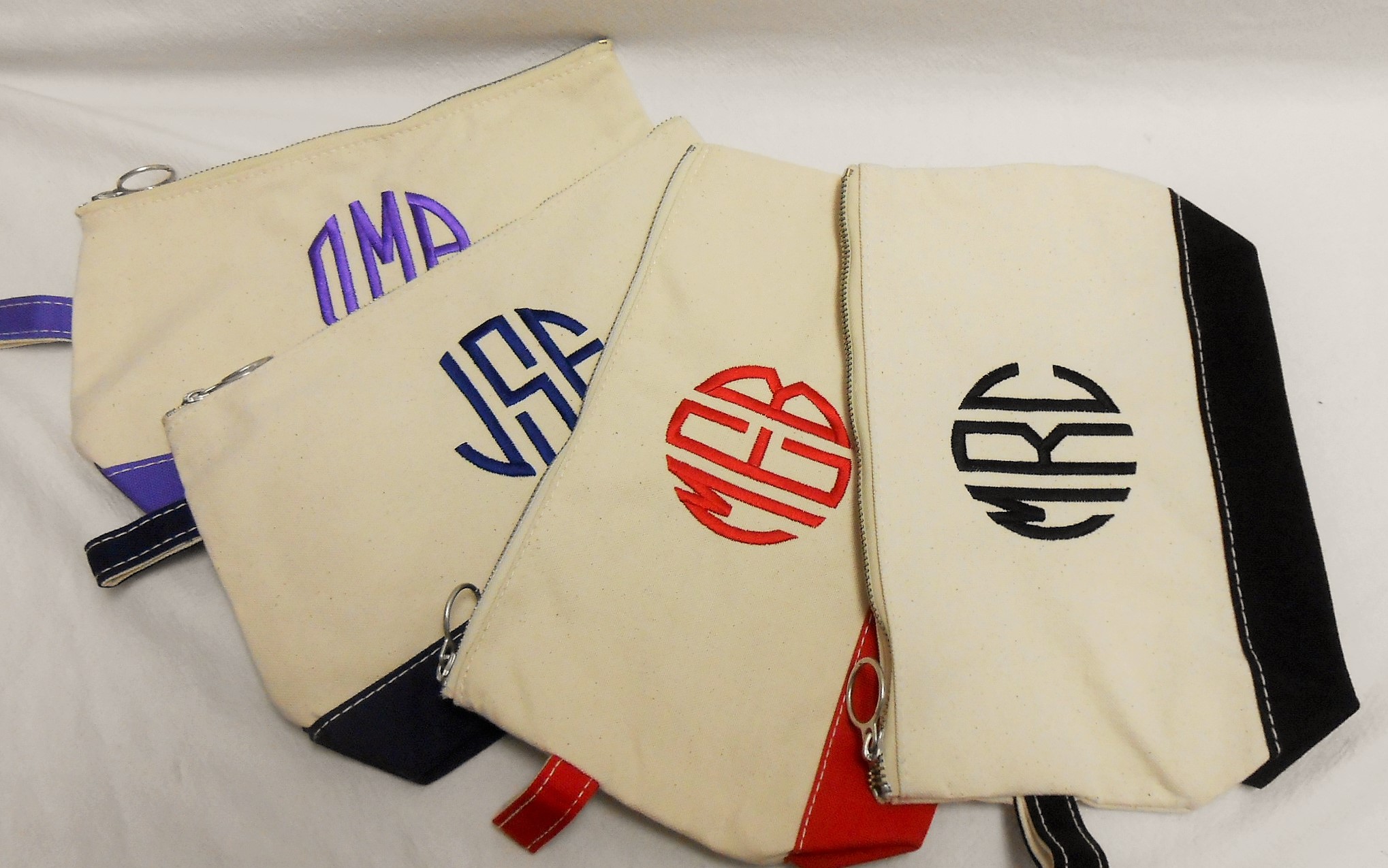 Make up bag -  canvas zip case - assorted colors - limited quantities - Image 3