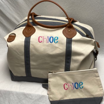 Weekender bag - canvas grey trim set