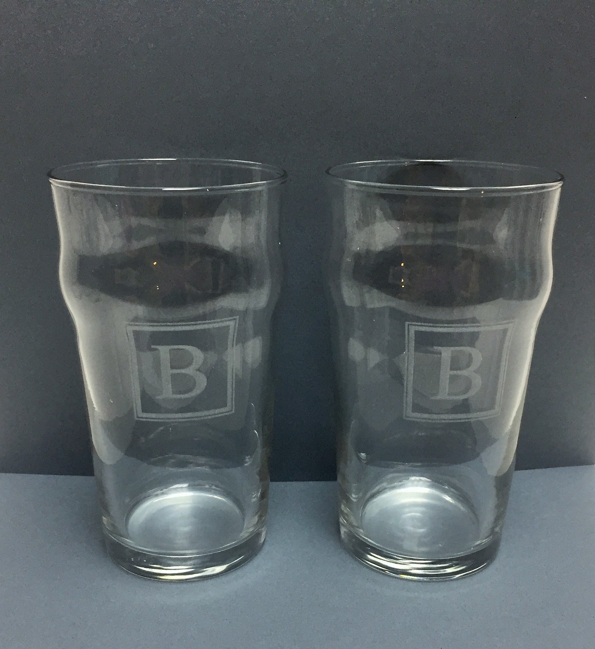 Engraved custom pint glasses - set of 4 - name or monogram