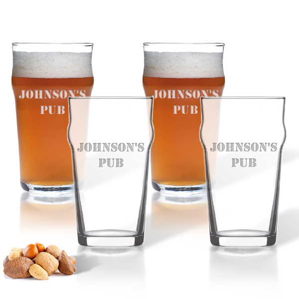 Engraved custom pint glasses - set of 4 - name or monogram - Image 4