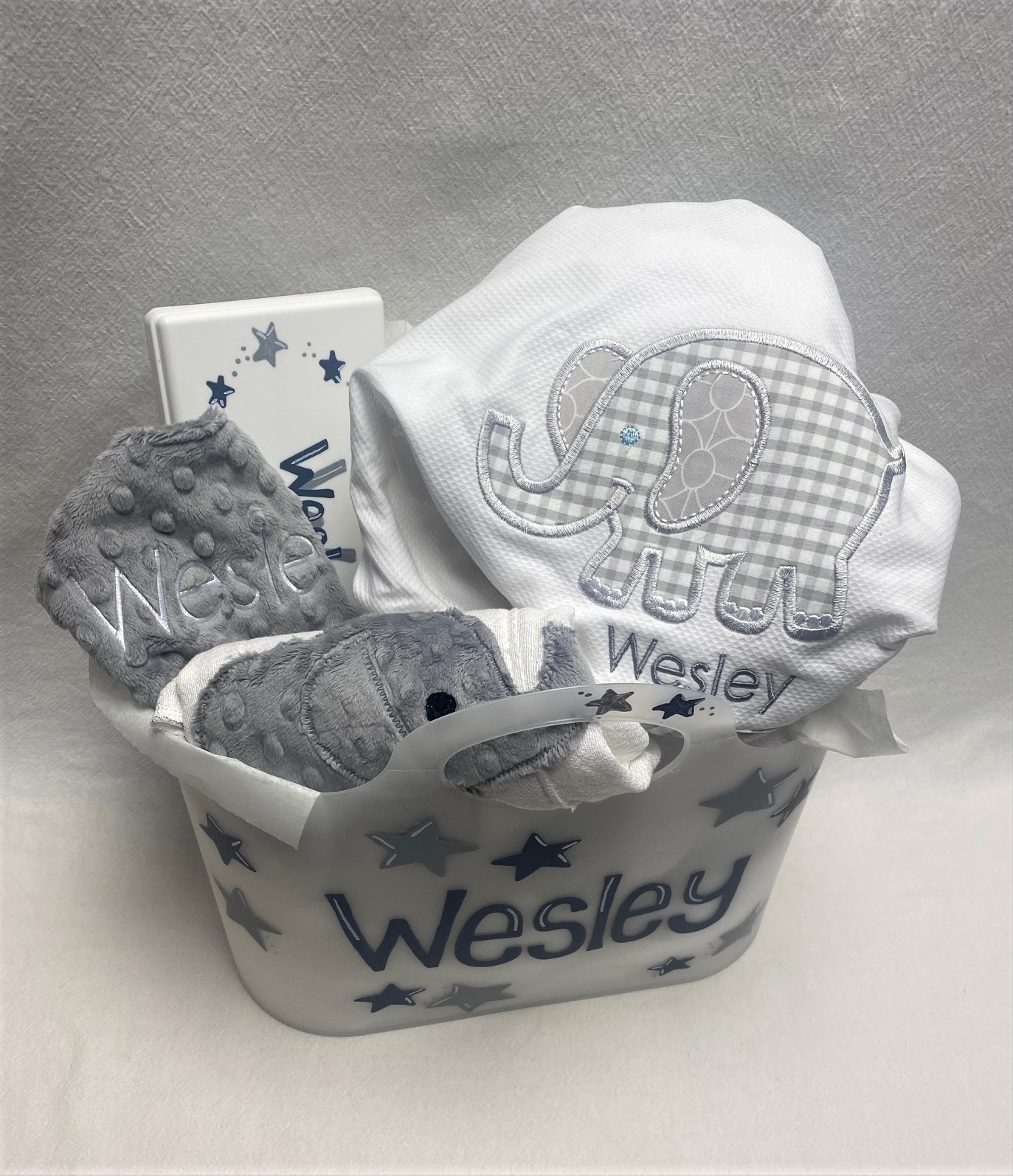 Wesley's gift basket - assorted patterns and colors