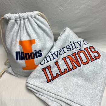 Gift set-sweatshirt blanket and drawstring bag- custom made for any school