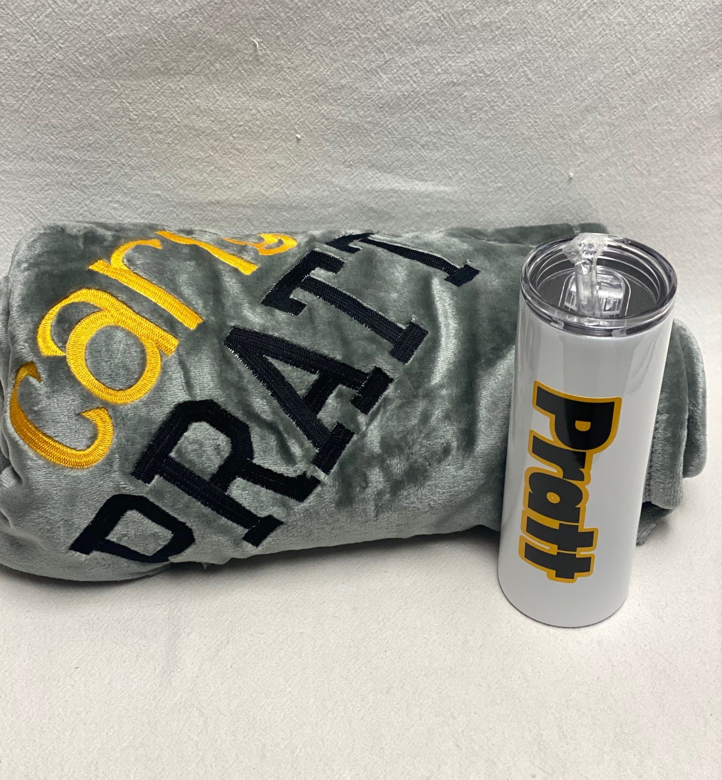 Gift set - fleece blanket and tumbler set - custom made for any school