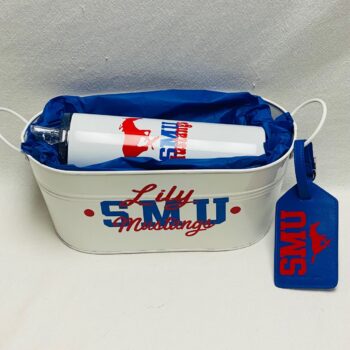 Gift basket - tumbler, bag tag and tin - available for any school