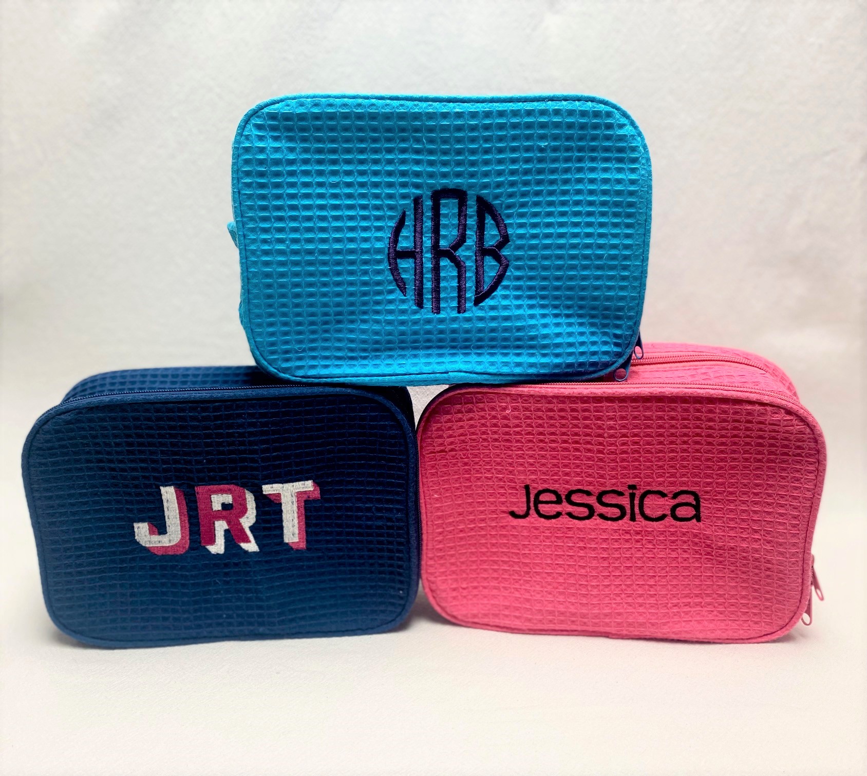 Make up bag gift set - waffle weave- assorted colors - Image 6