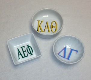 Sorority pin and jewelry dish