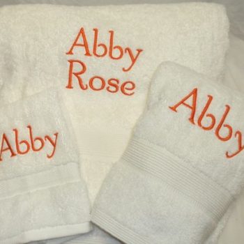 Monogrammed bath towel set