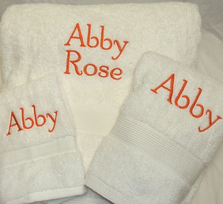 Monogrammed bath towel set
