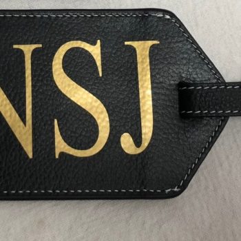 monogram luggage tag
