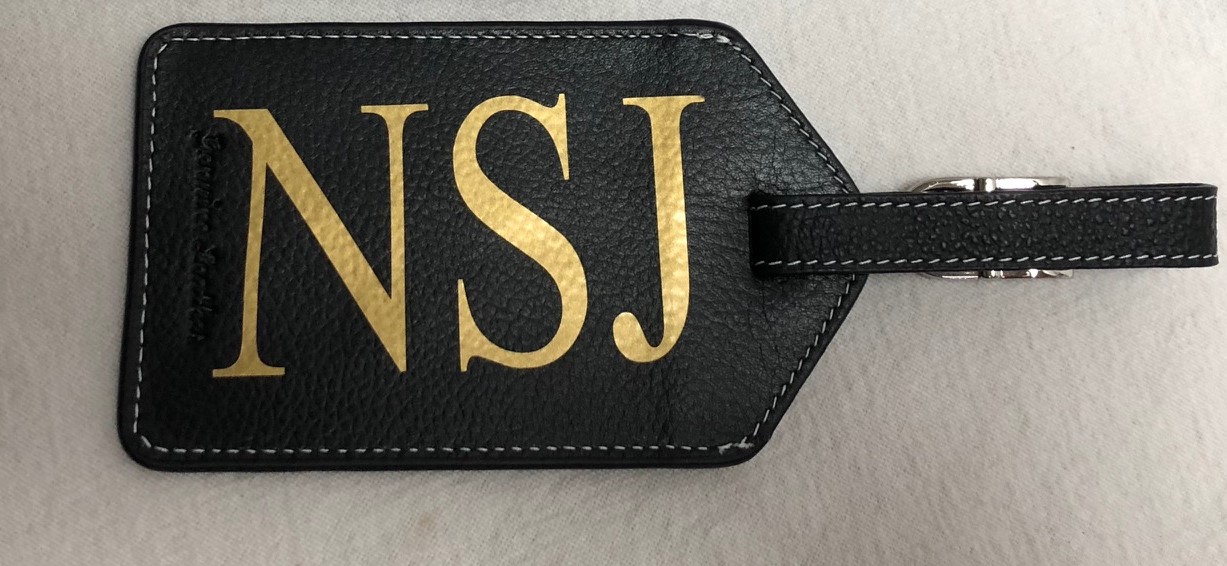 monogram luggage tag