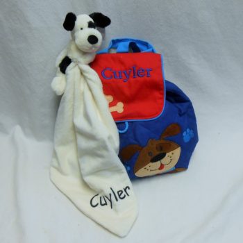 Quilted backpack and lovey set