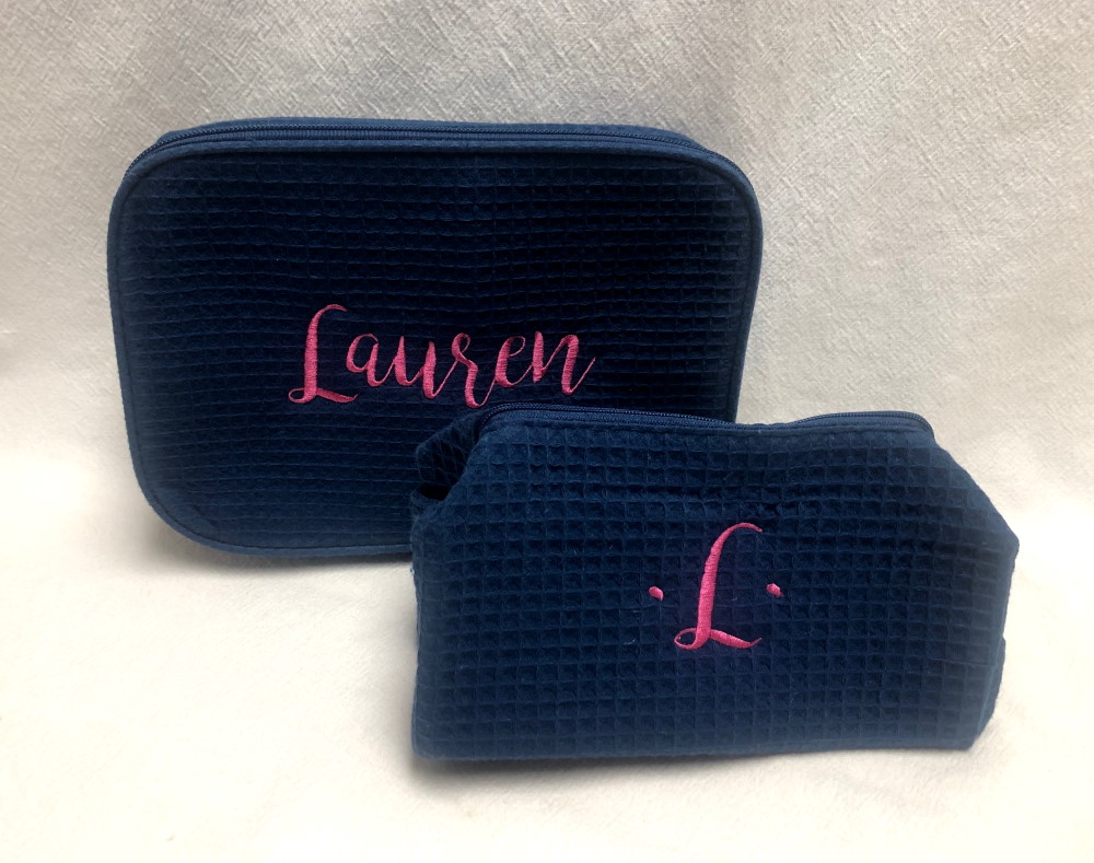 Make up bag gift set - waffle weave- assorted colors - Image 2
