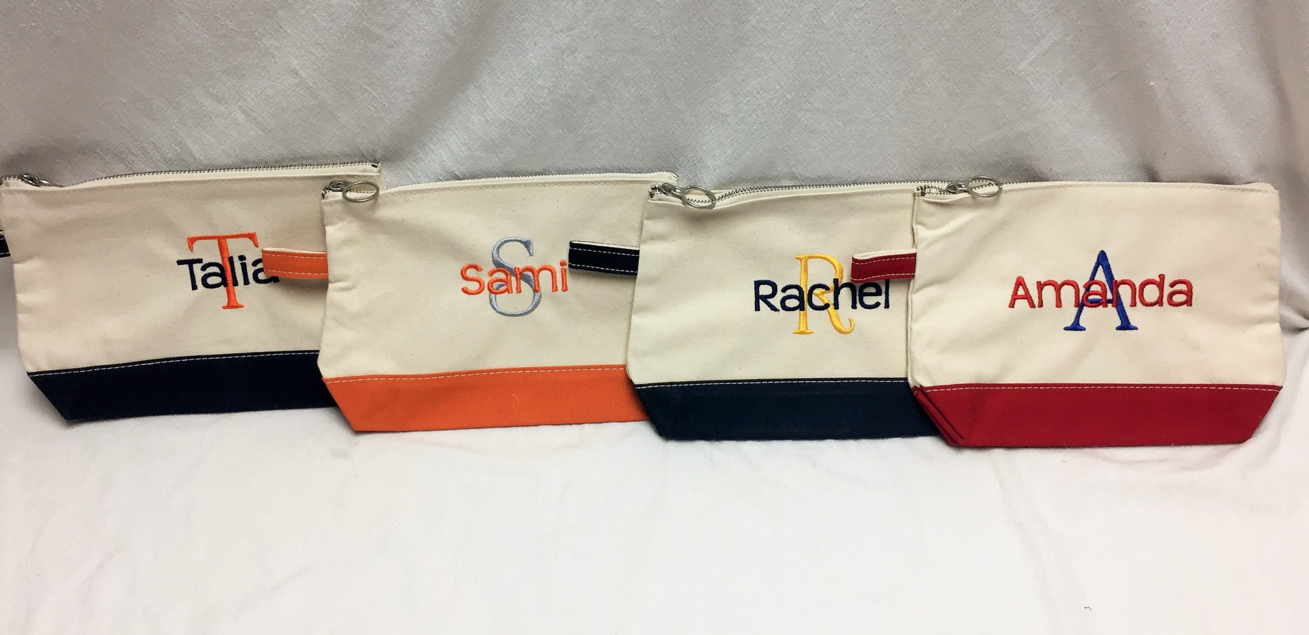 Make up bag -  canvas zip case - assorted colors - limited quantities - Image 2