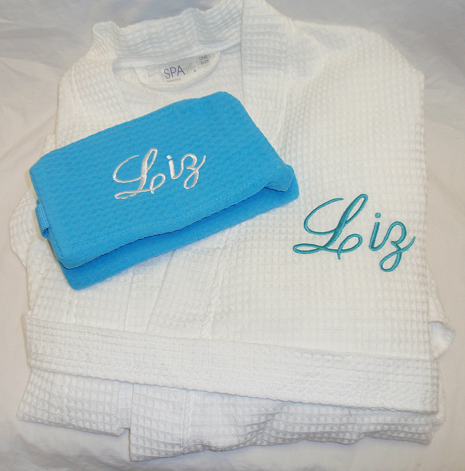 spa waffle robe set