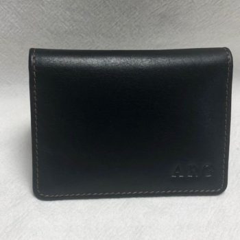 Business card holder - leather embossed