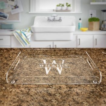 Acrylic serving tray- engraved