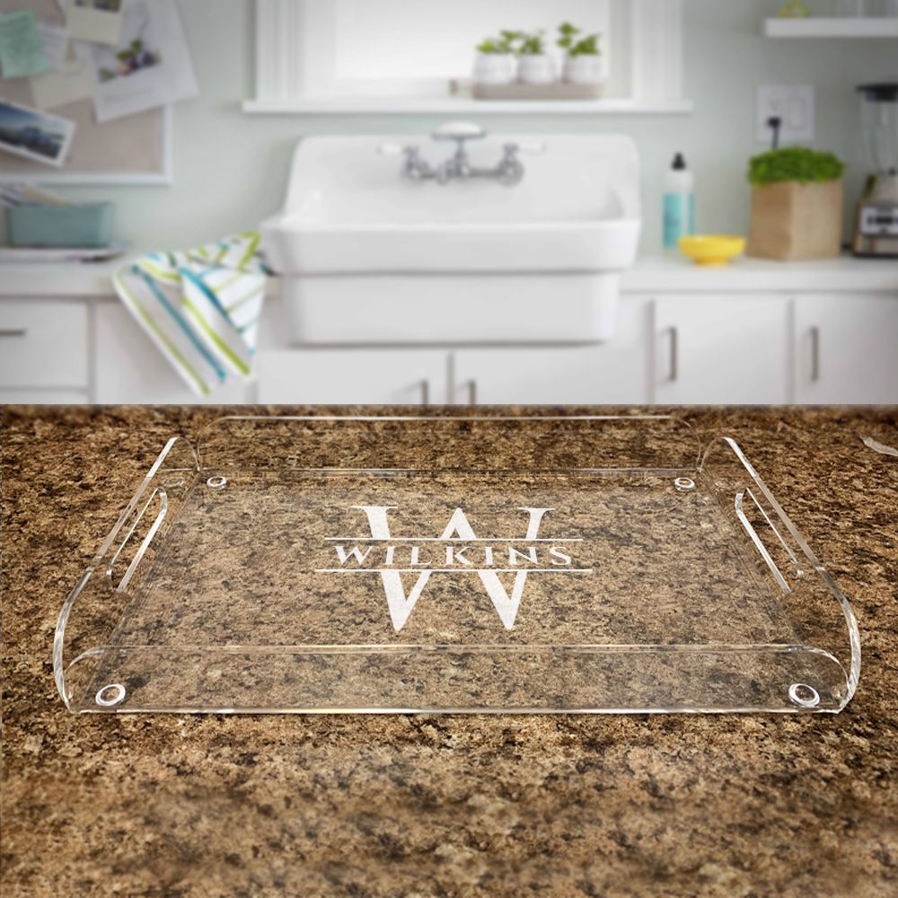 Acrylic serving tray- engraved