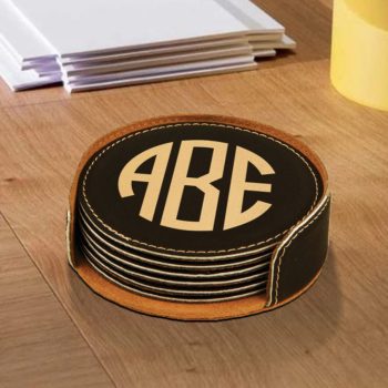monogrammed coaster set