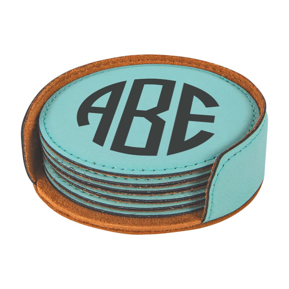 Coaster set - round monogram - Image 3