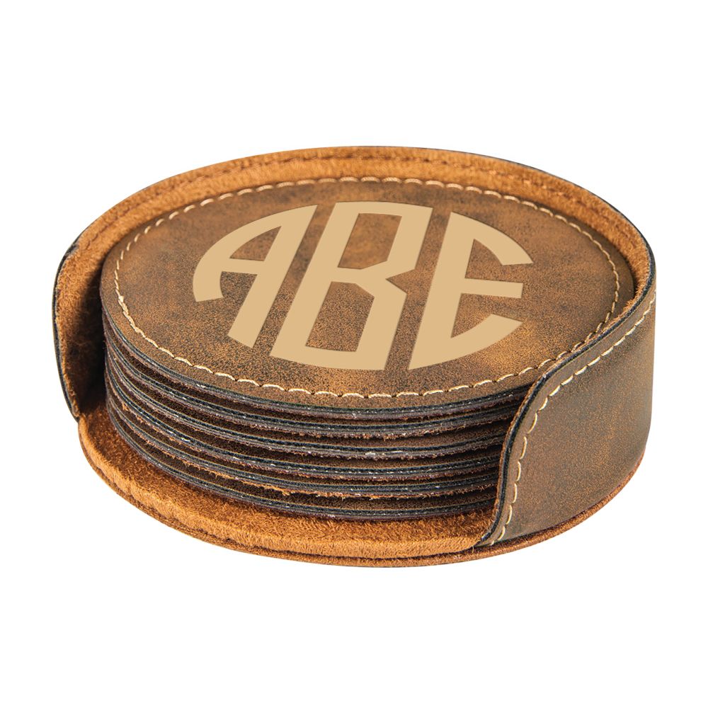 Coaster set - round monogram - Image 2