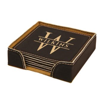 Coaster set - square monogram