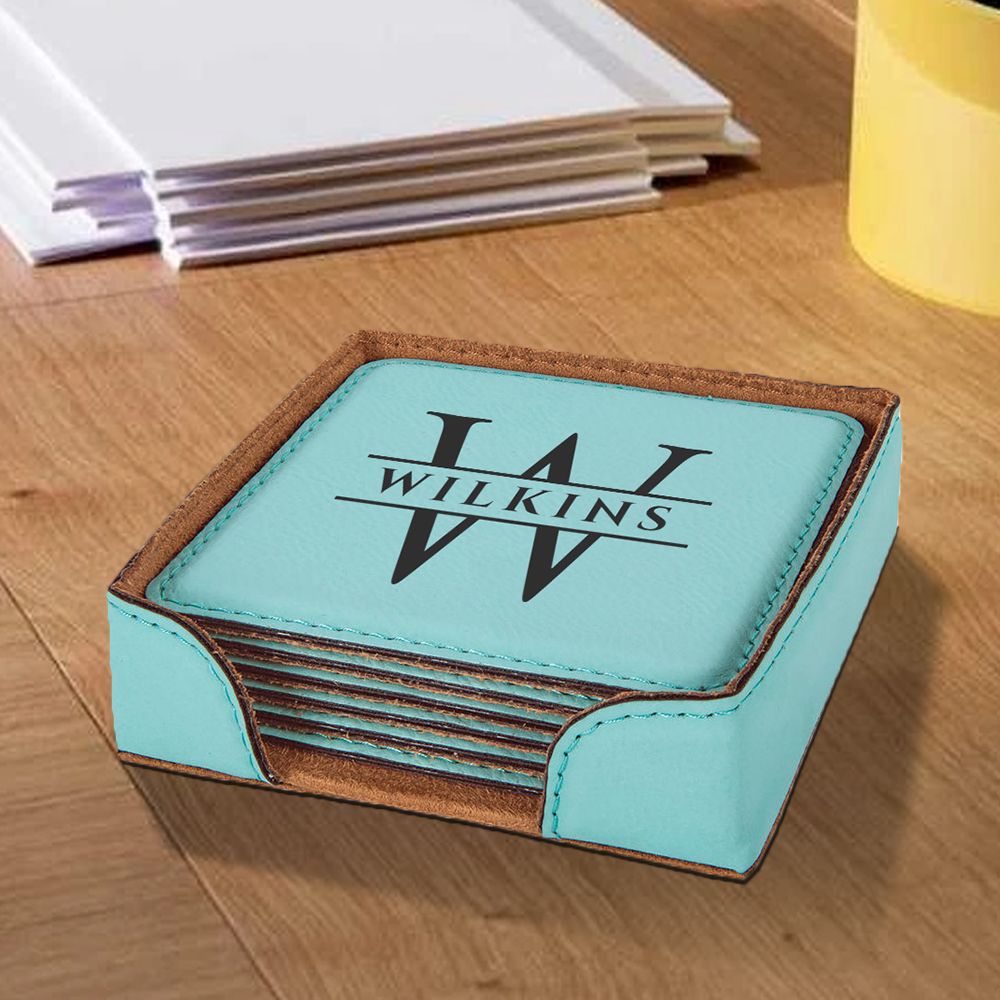 Coaster set - square monogram - Image 3