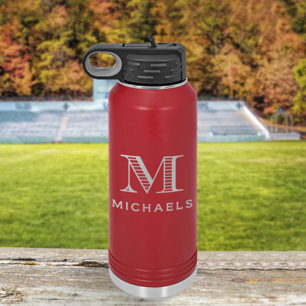 32 ounce water bottle- multiple colors & fonts
