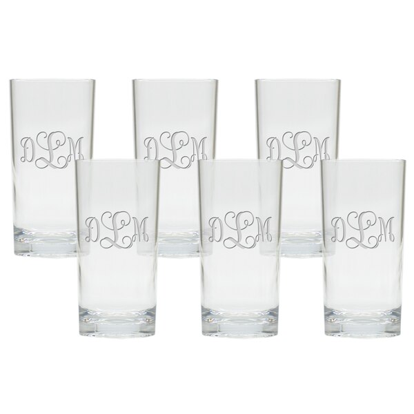 Engraved custom high ball glasses - set of 6 - name or monogram - Image 3
