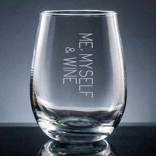 Engraved stemless wine glass - assorted wine sayings - Image 3