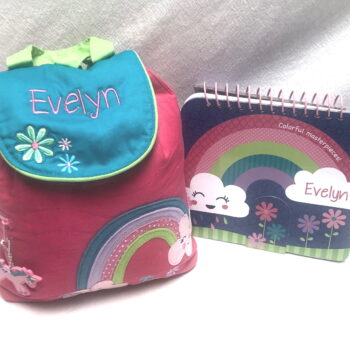 Quilted backpack and sketch pad set - assorted designs