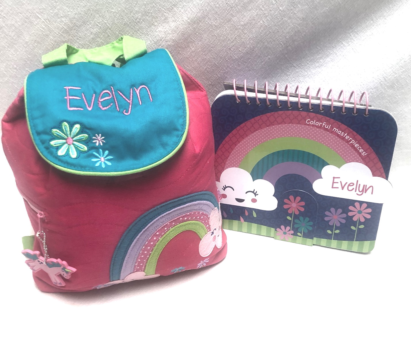 Quilted backpack and sketch pad set - assorted designs