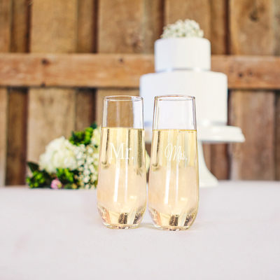Mr. and Mrs. stemless champagne glasses set - Image 2