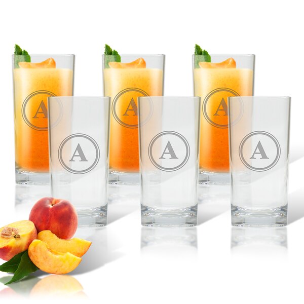 Engraved custom high ball glasses - set of 6 - name or monogram - Image 4