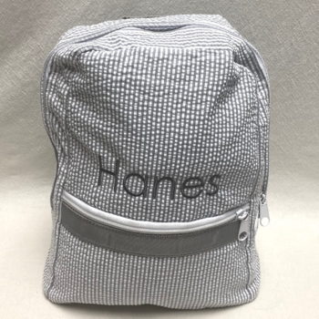 Backpack - kids grey seersucker