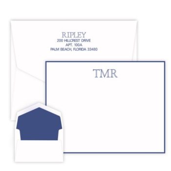 Flat note card - Carolina monogram