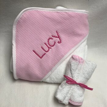 Hooded bath towel and washcloth set - assorted patterns