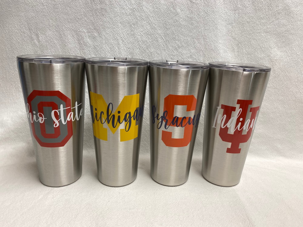 Collegiate tapered tumbler - 32 ounces - available for any school - Image 3