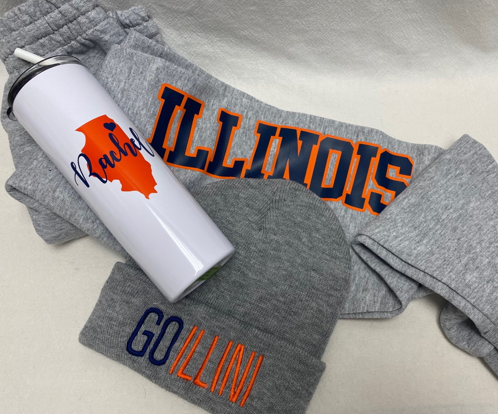 Gift set - joggers, hat and tumbler - available for any school