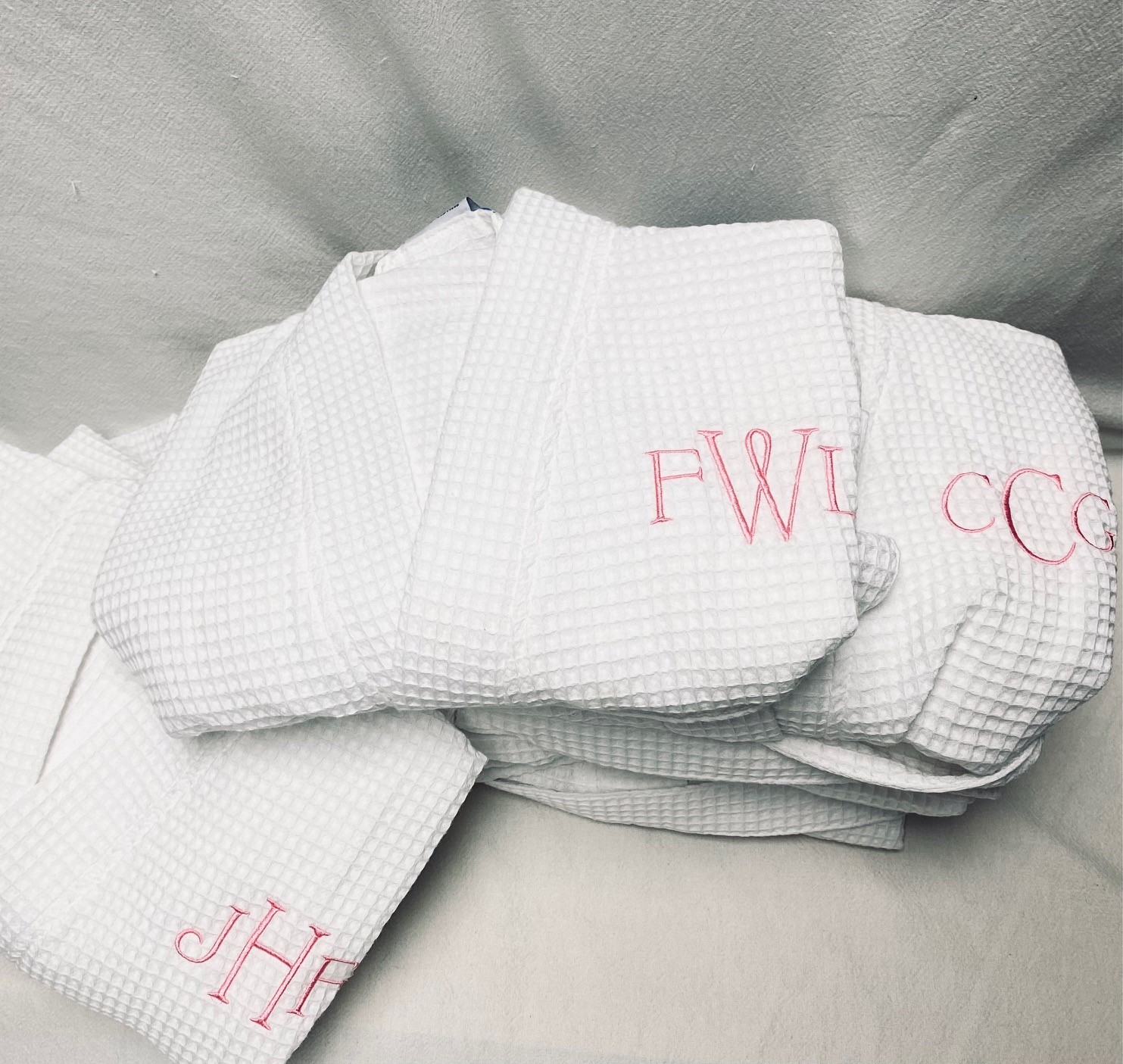 Robe - Monogrammed waffle weave robe - Image 4