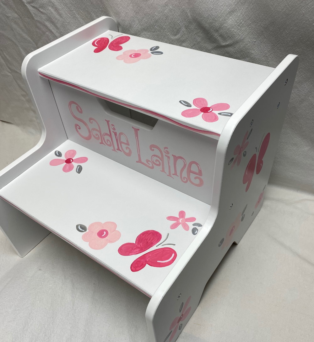 Butterflies and flowers 2-step step stool - Image 2