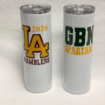 High school tall tumbler - 20 ounces - available for any school - limited quantities