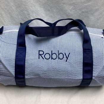 Duffel bag - navy seersucker