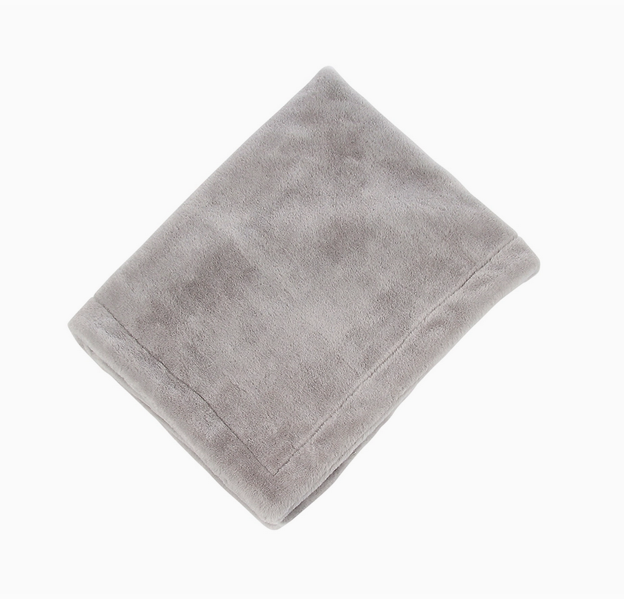 baby blanket - soft fur - grey