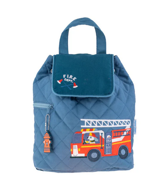 Quilted backpack - fire truck