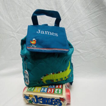Quilted backpack and vehicle set