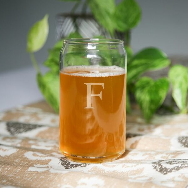 Engraved custom beer can glasses - set of 4 - name or monogram - Image 2