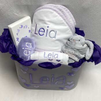 Deluxe custom baby gift basket - Leia- more colors available