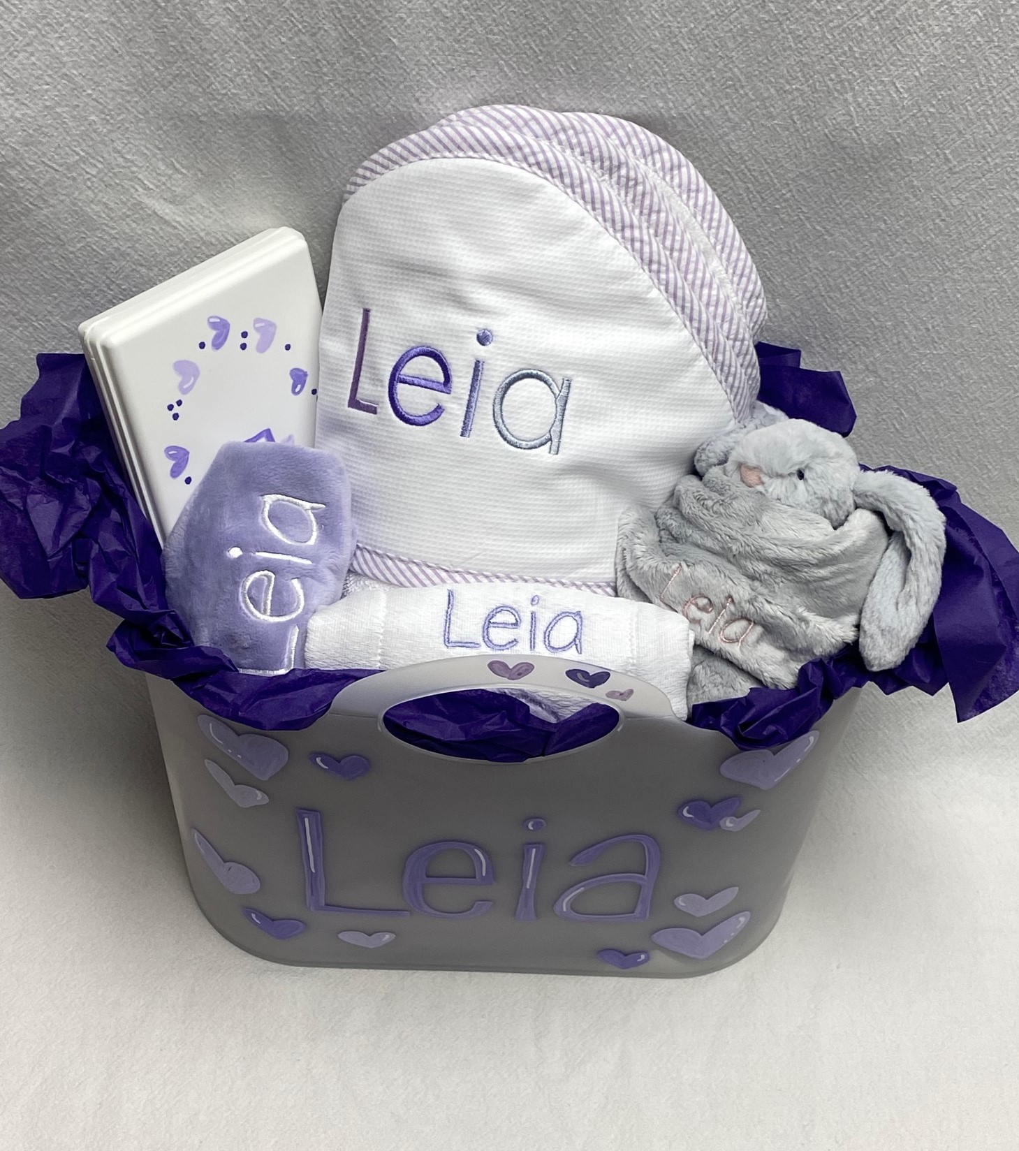 Deluxe custom baby gift basket - Leia- more colors available